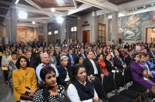 Fotografías del Ministro Presidente de la SCJN Arturo Zaldívar en la ceremonia de entrega de reconocimientos por años de servicio en el PJF