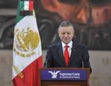 Ministro Arturo Zaldívar, Presidente de la Suprema Corte de Justicia de la Nación  (SCJN) y del Consejo de la Judicatura Federal (CJF), en el marco de la  conferencia de prensa mensual